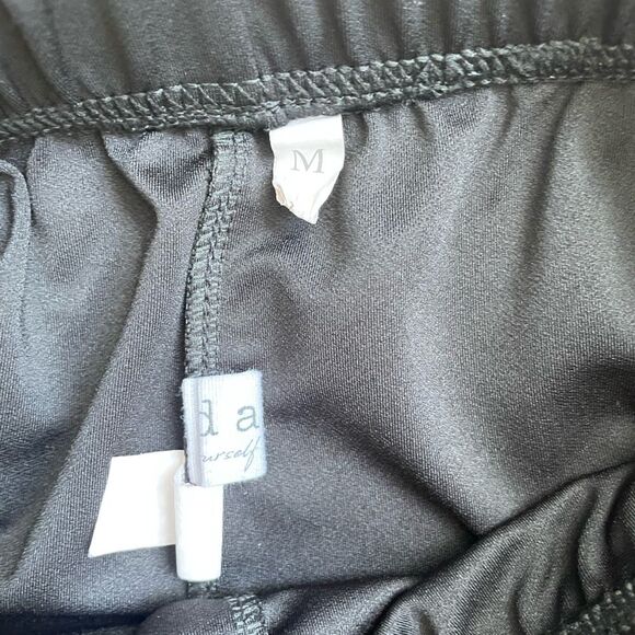 Women's Elastic High Waist Split Hem Flare Leg Long Pants Leggings M Black - Picture 6 of 9